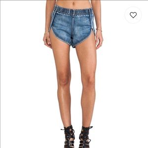 One Teaspoon Denim chambray runner shorts